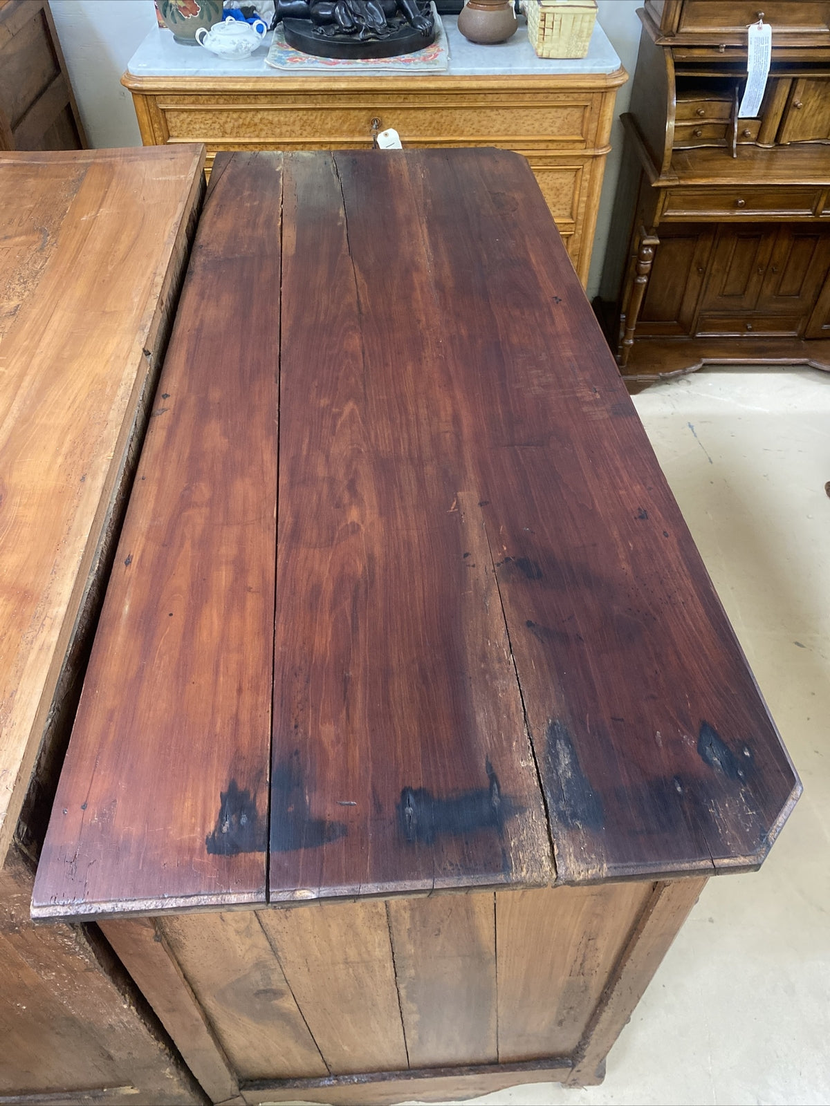 French Provincial Louis XV Inlaid Cherry Chest Commode Sideboard, 19th c. A11