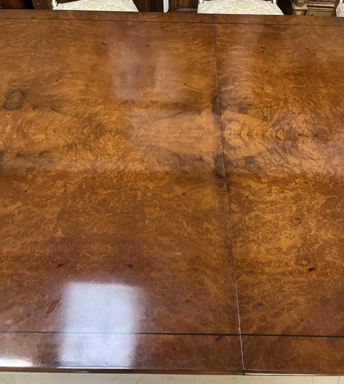 EJ VICTOR NEWPORT REGENCY STYLE TABLE w/ LEAVES 142"-99"