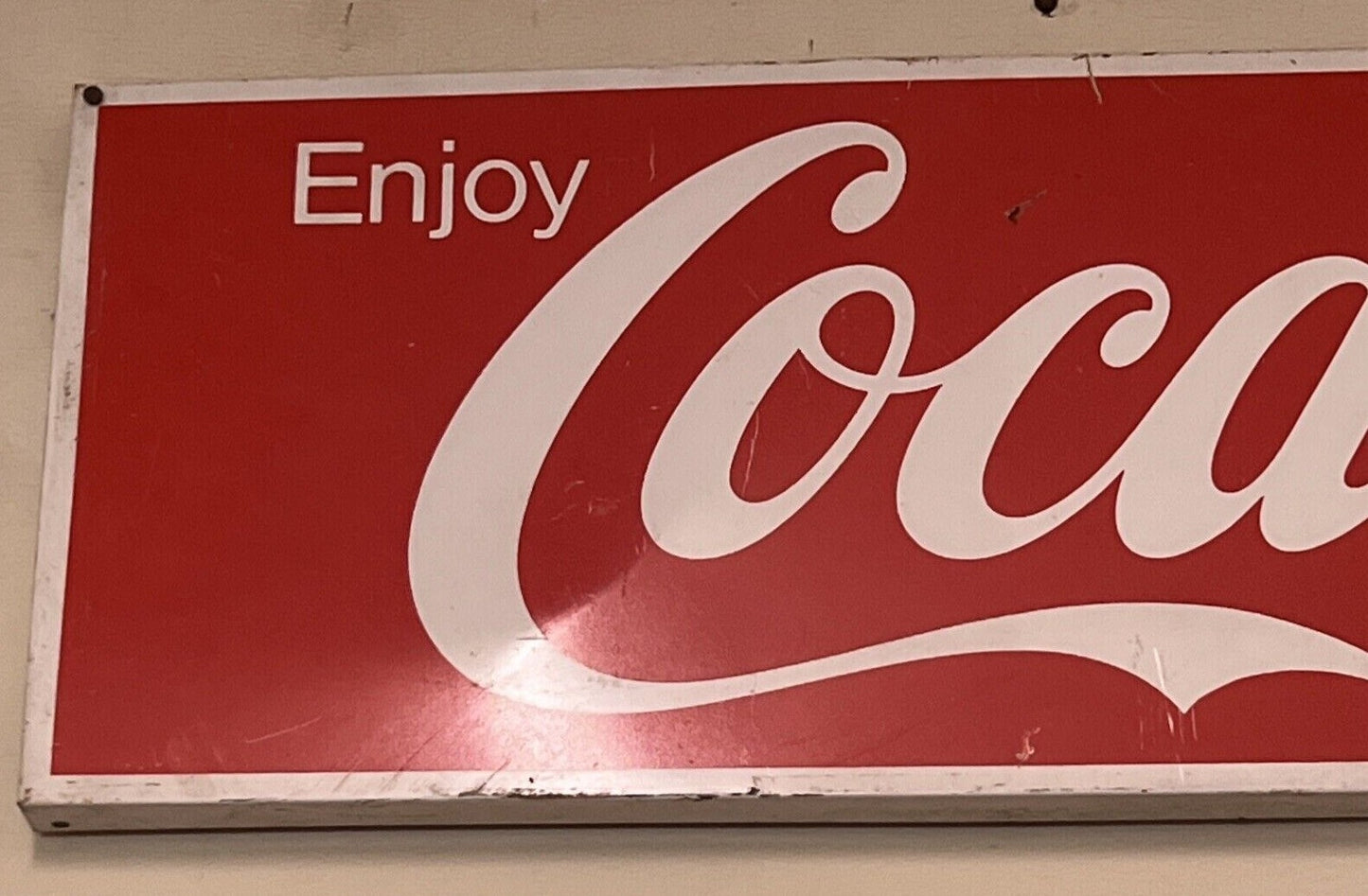 Vintage “Enjoy Coca-Cola” Sign 10.25" x 36"