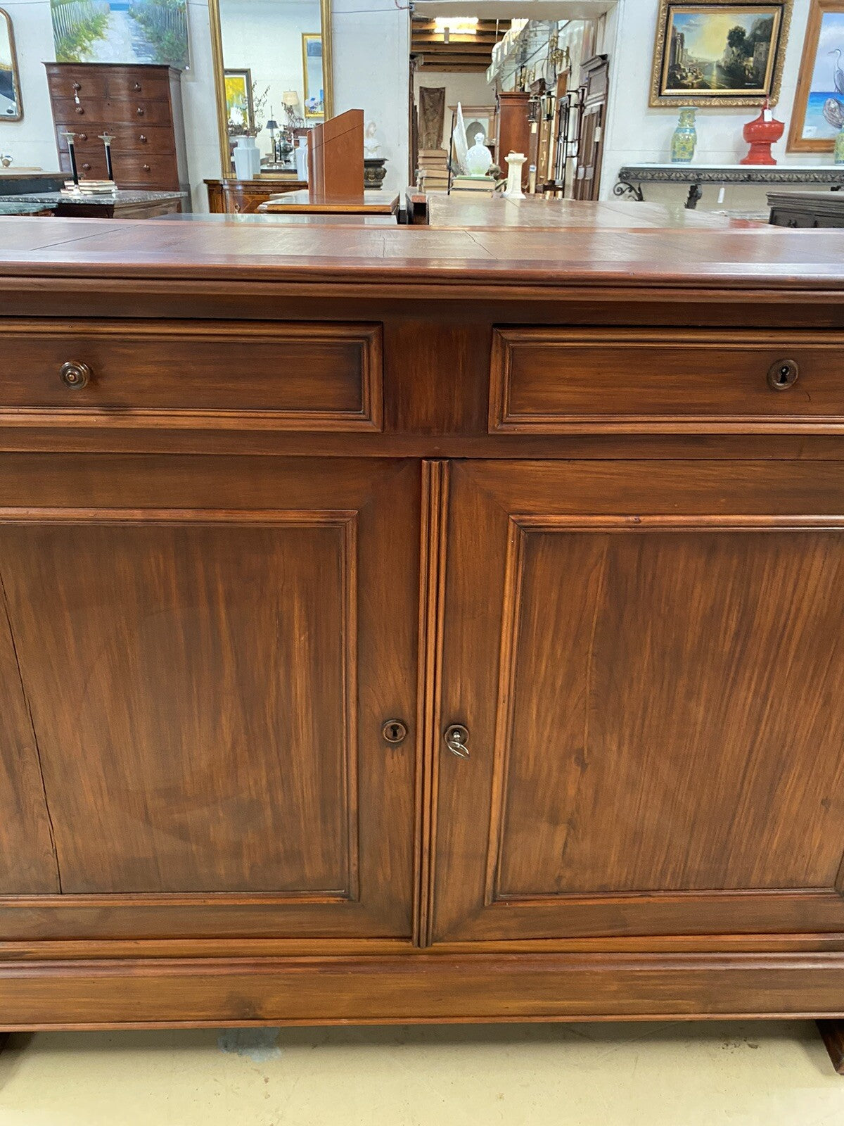 Antique French Louis Philippe Cherry Commode Chest Sideboard