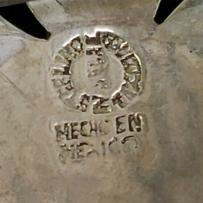 Vintage Signed Jose NS Taxco 925 Sterling Silver Abalone Maple Leaf Brooch