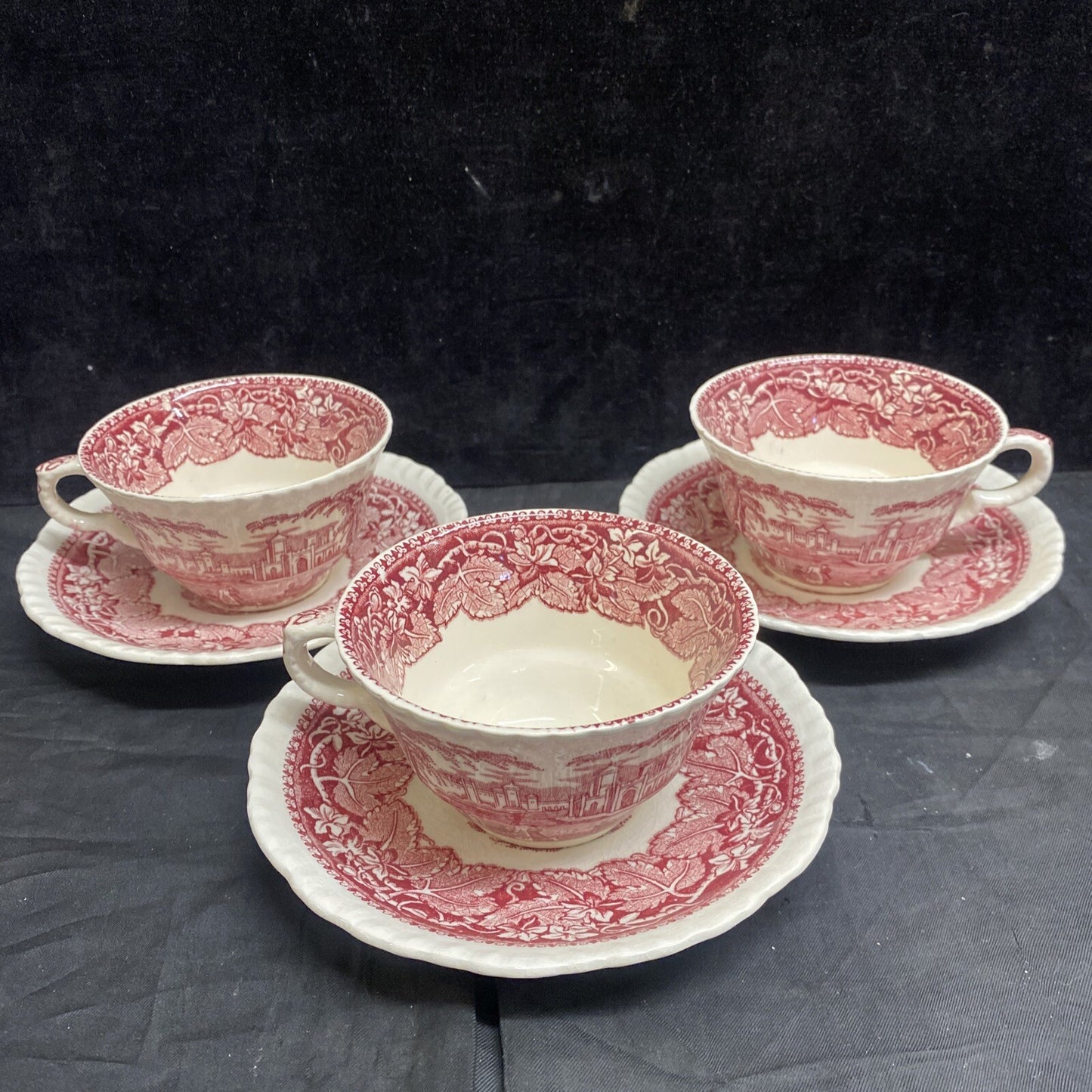 Mason's Vista Pink Flat Teacup & Saucer Set