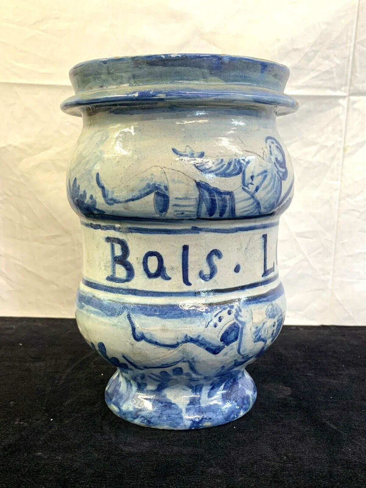 16th Century Italian Majolica Albarello Apothecary Jar by Luca Cambiaso Maiolica