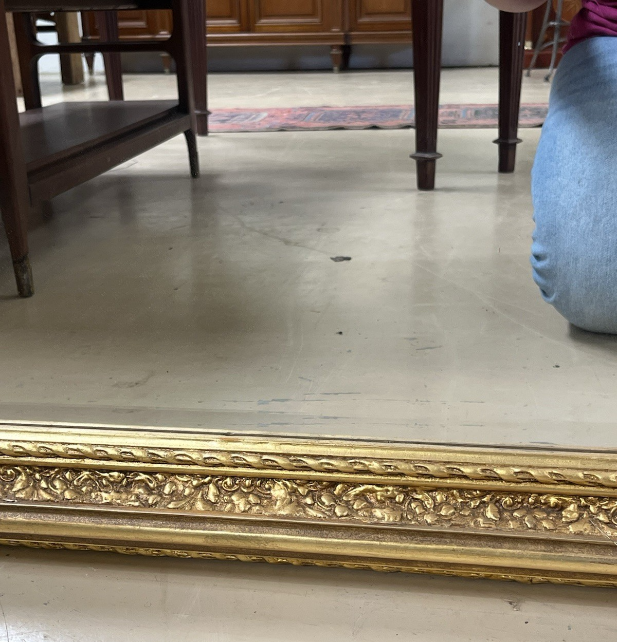 PAIR OF LARGE LOUIS XV STYLE GILT GOLD PUTTI ANGEL WALL MIRRORS, 61.5"H