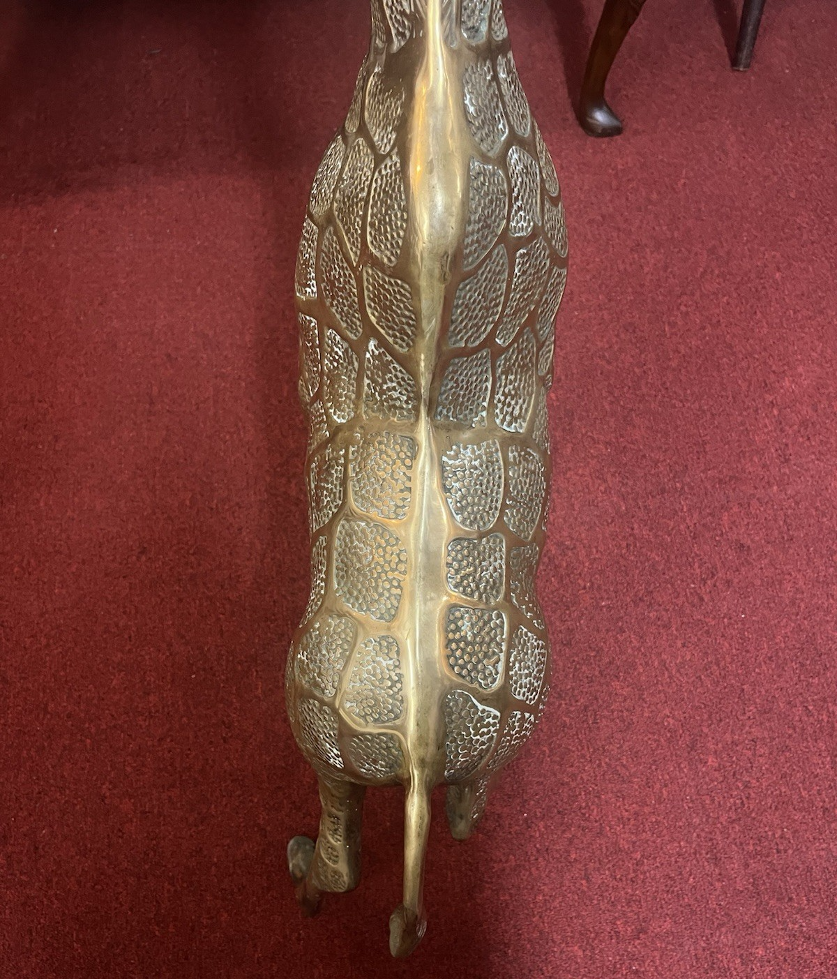 Mid Century Textured Polished Brass Giraffe Sculpture/Statue 49.5"