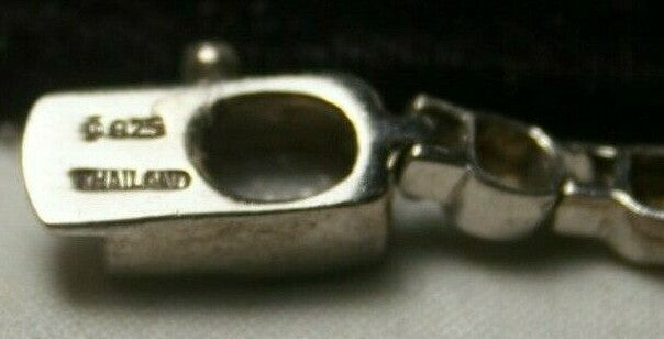 Natural Amethyst purple graduated cut Sterling Silver 18" Necklace Thailand 44g