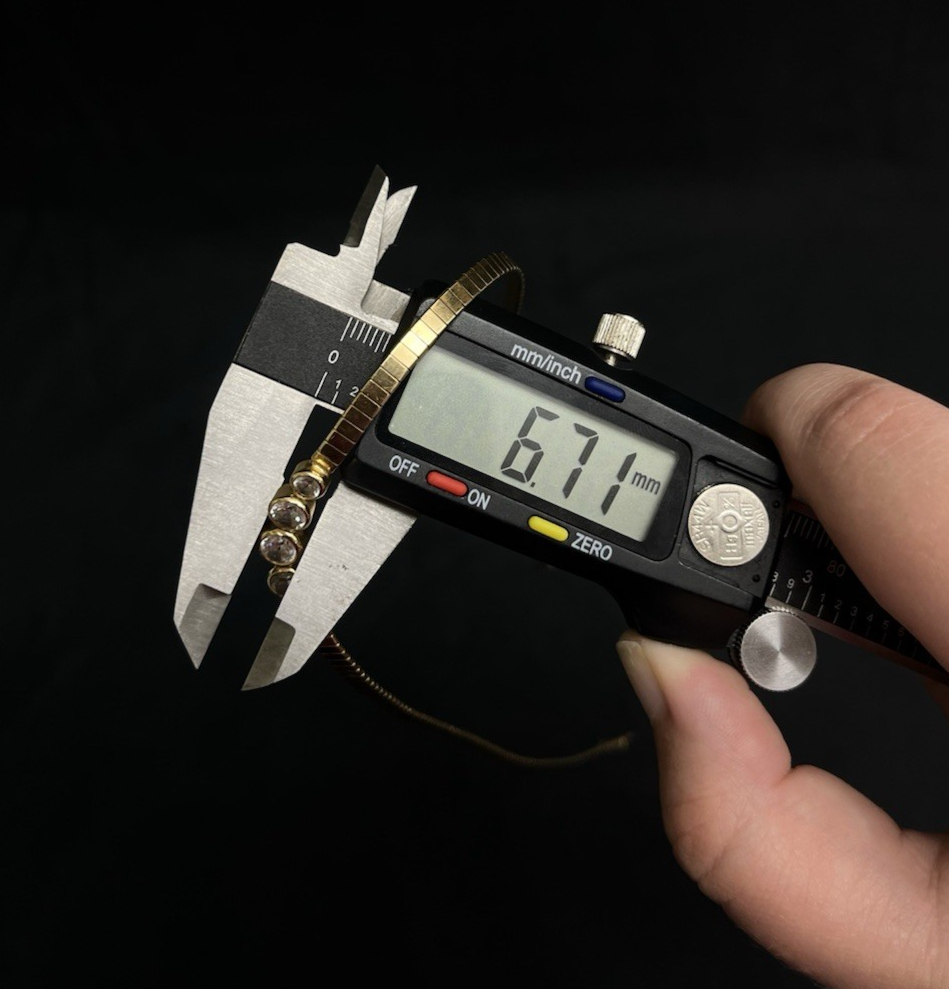 14K Yellow Gold 19.6 g 5 CZ Stones Omega Collar Necklace 15.5"