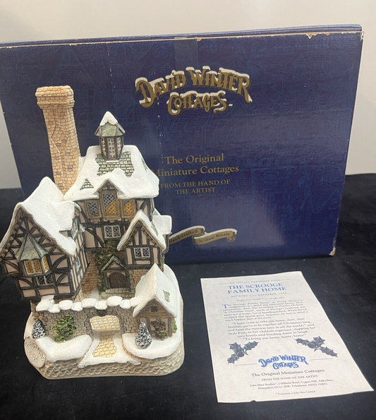 Vintage David Winter Cottage: "The Scrooge Family Home" Limited Edition 1993