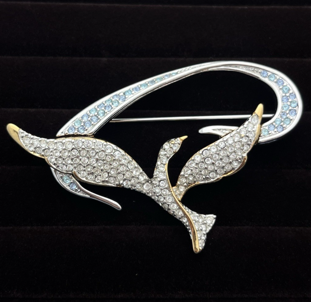 RARE 1999 SWAROVSKI ANNUAL EDITION FREEDOM BIRD PIN COLLECTORS PIECE-2 1/2" WIDE