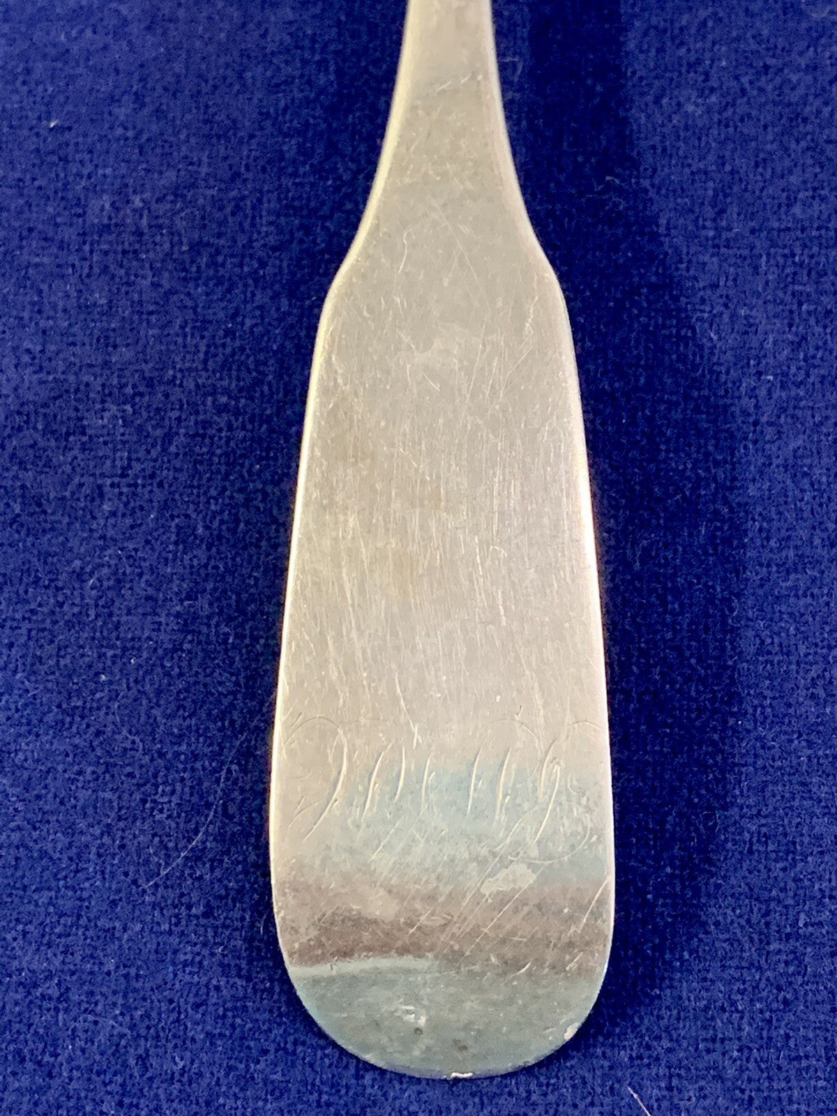 Coin Silver by James Watson from Philadelphia Pair Large 8" Serving Spoons 1820