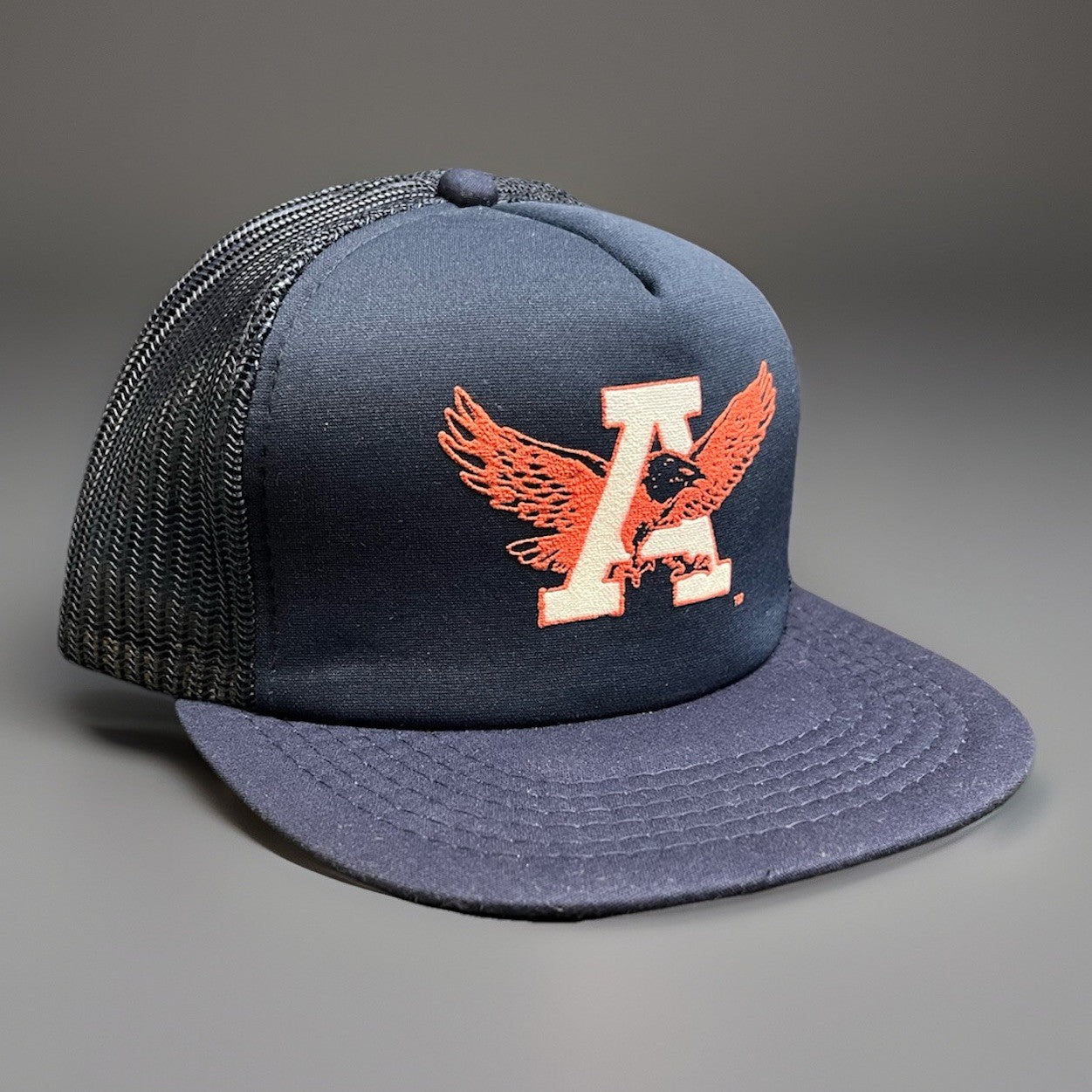 Retro Game Day Auburn War Eagle Mesh Back Snapback Foam Trucker Hat Navy