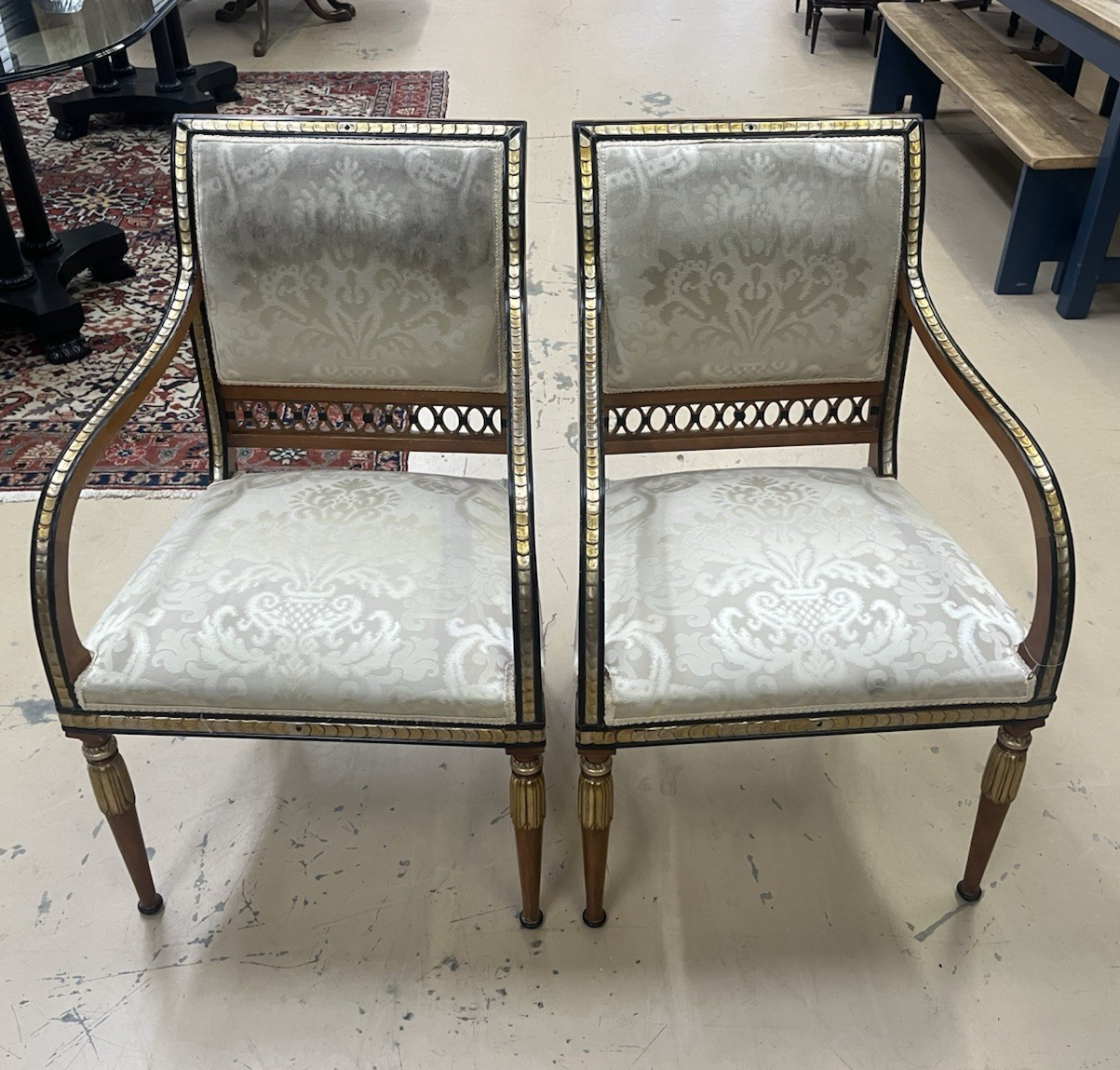 Set of 10 (8+2) EJ VICTOR ANTIQUE REGENCY STYLE NEWPORT DINING ROOM CHAIRS