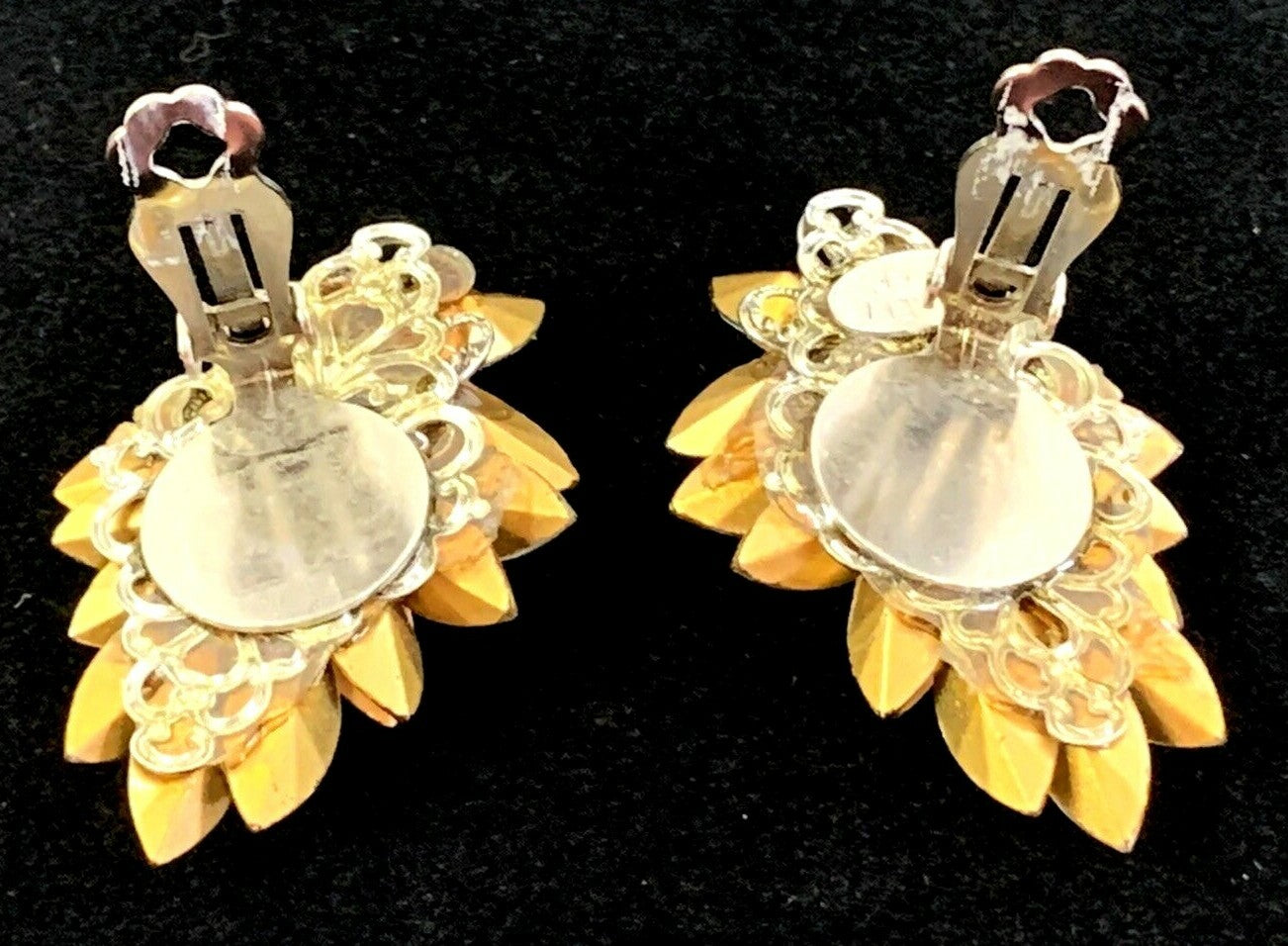 Michele Sugar Vintage Signed Statement Clip On Earrings Jewelry