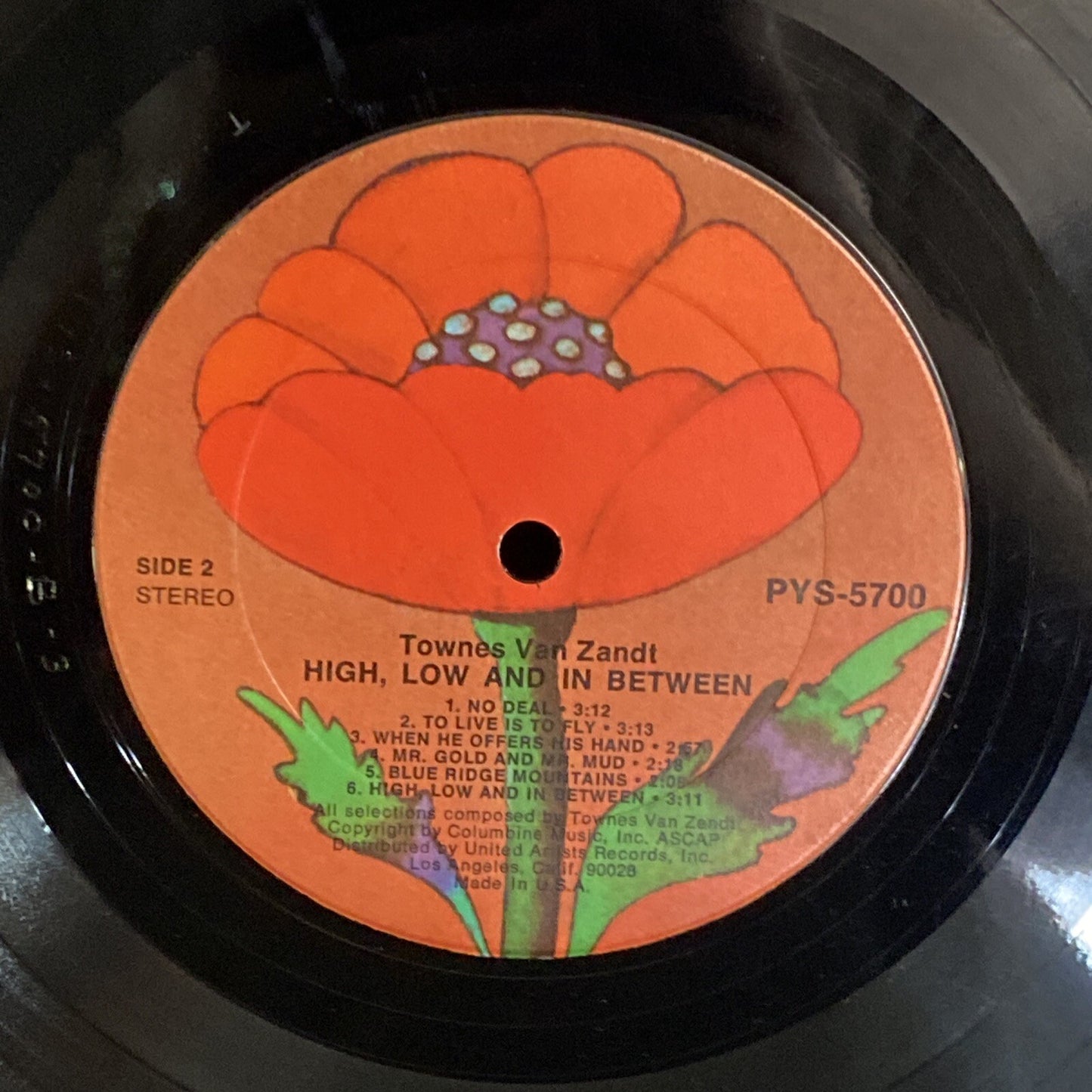 RARE! PROMO TOWNES VAN ZANDT High Low and In Between Terre Haute Poppy PYS-5700