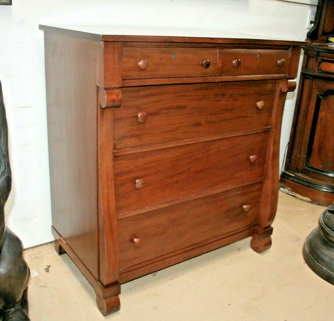 Antique American Mahogany 5 Drawer Chest late 1800's H 41" x W 38" x D22"