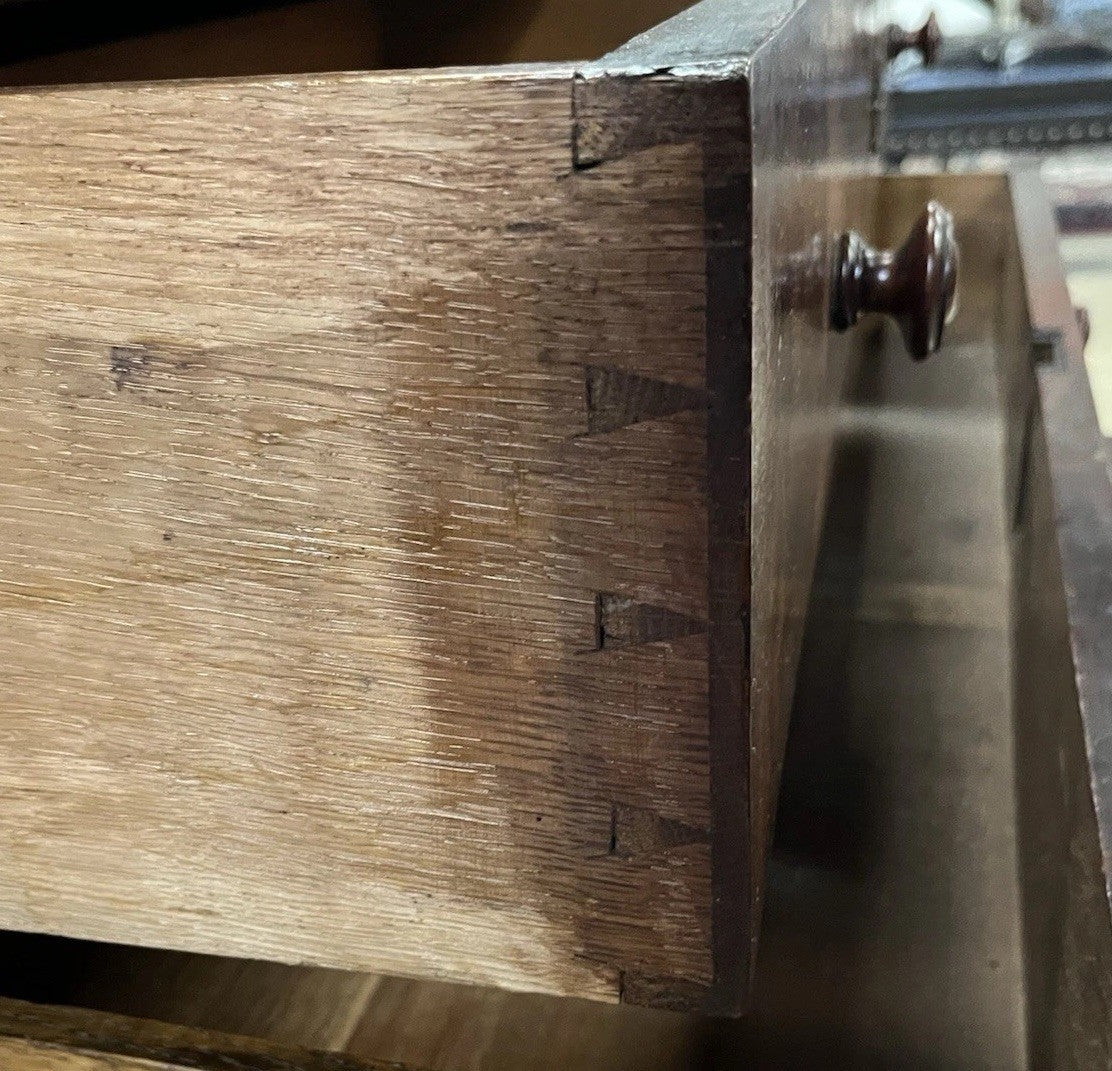 ANTIQUE FRENCH LOUIS PHILIPPE MARBLE-TOP BURLED MAHOGANY CHEST COMMODE