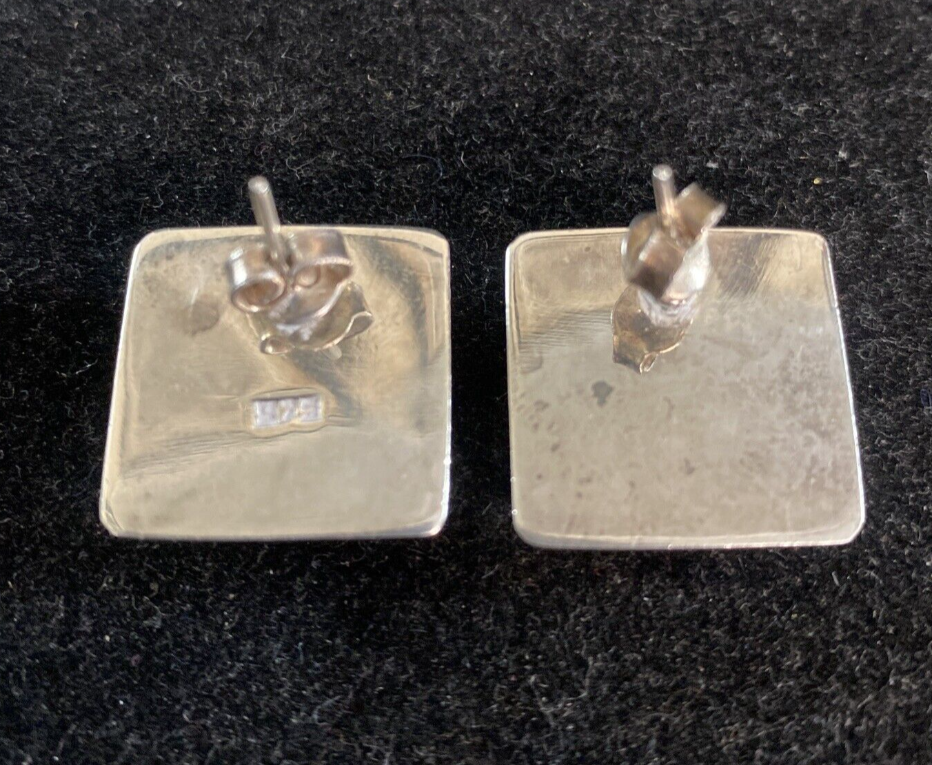 Sterling Silver 925 Square Stud Earrings 15.3g