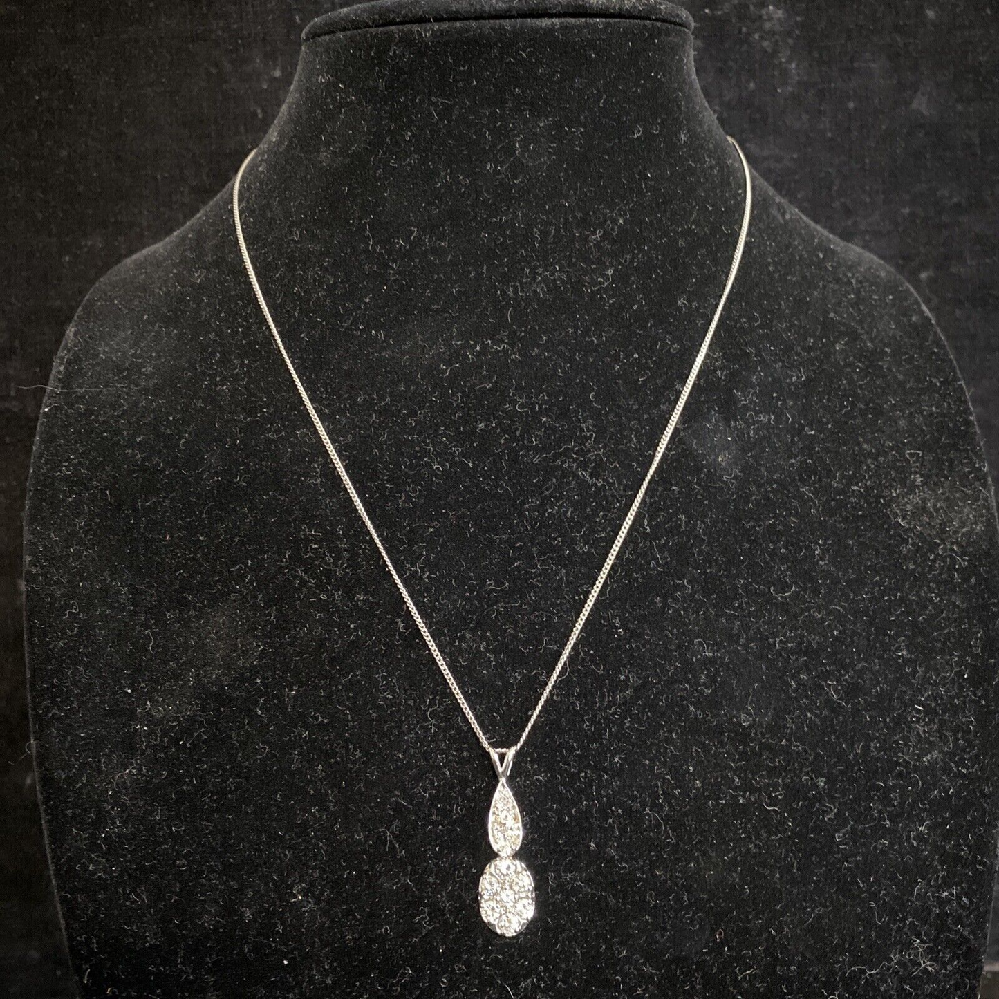 14K Gold 10 Diamond Approx 1.38 cts Pendant 2.9g SI1-SI2 TESTED Sterling Chain