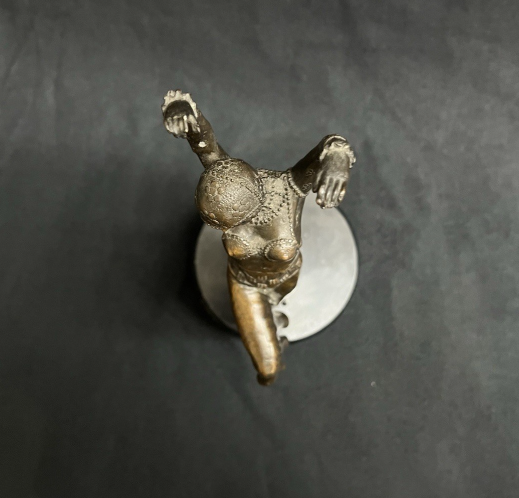 D.H. Chiparus Inspired Art Deco Bronze Dancer Sculpture w/ Marble Base
