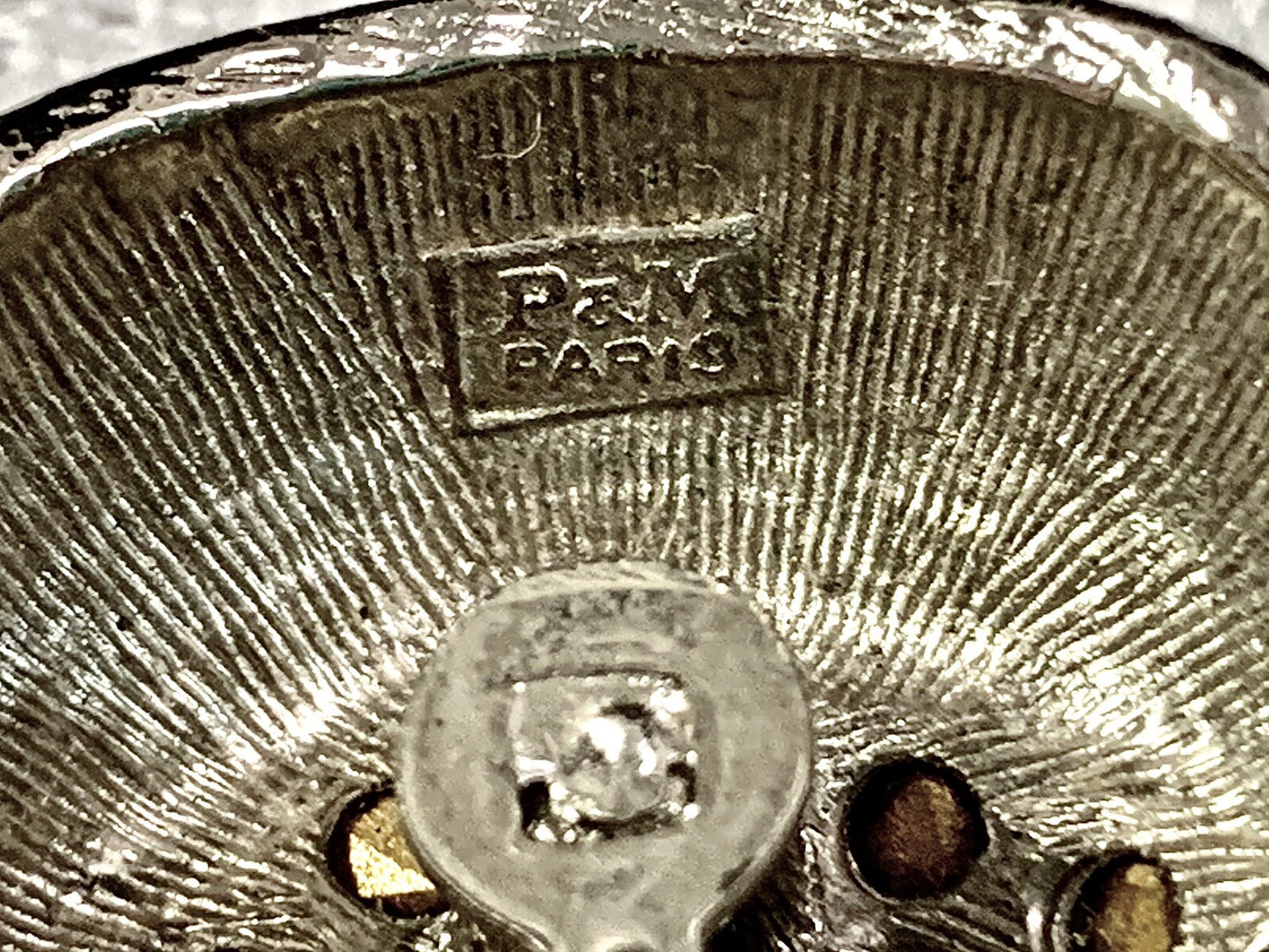 P&M Paris Vintage Silver & Rhinestone Clip  Earrings