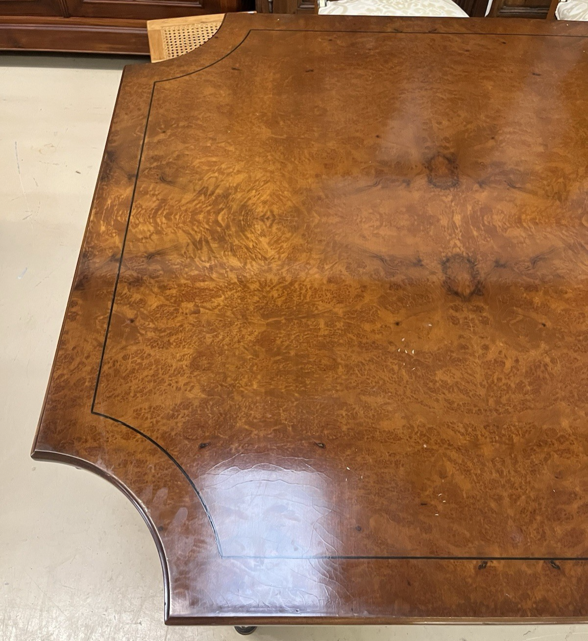 EJ VICTOR NEWPORT REGENCY STYLE TABLE w/ LEAVES 142"-99"