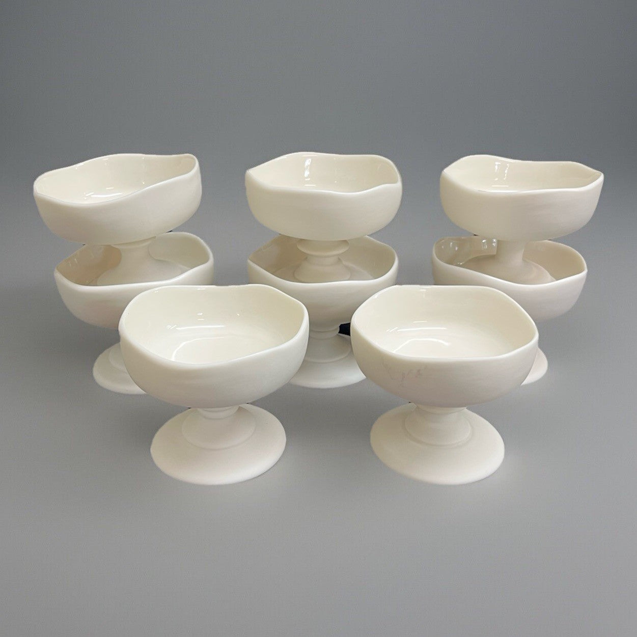 dbO Ware Raw Porcelain Pedestal Compote/Fruit Handmade in Peru 3.25 in