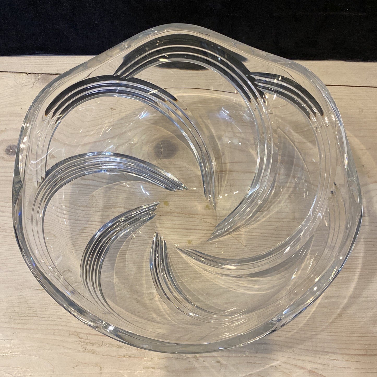 Riedel Clear Crystal Large Ribbed Serving Bowl Centerpiece 11.5"