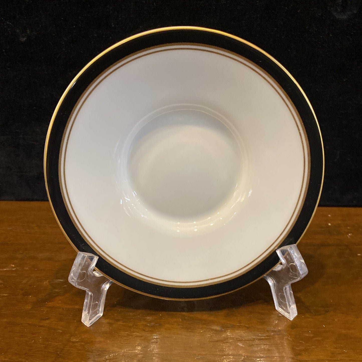 Diplomat Black Ceralene Raynaud Limoges Demitasse Cup & Saucer Set BH166A