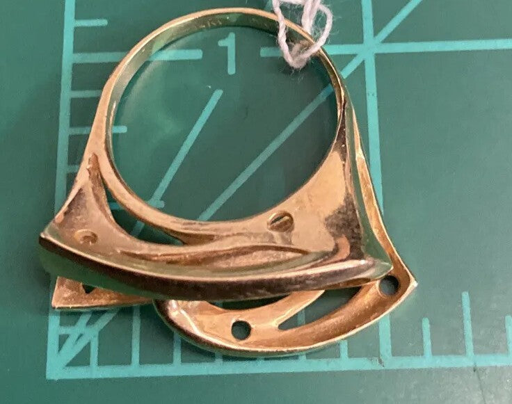 14K Solid Yellow Gold  Modern Ring Italy 6.6 g Signed "AND"  size  7.75  CB5