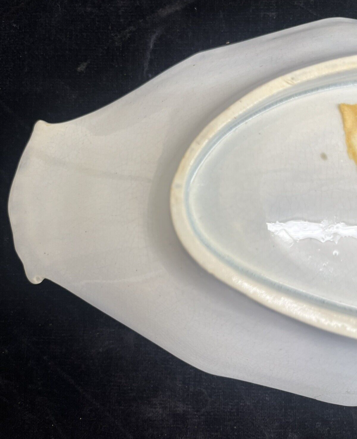 Mulberry Ironstone China "Corean" 1850s Shell Relish Dish