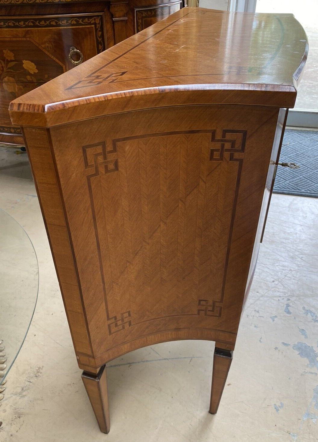 ITALIAN NEOCLASSICAL MATCHED VENEER PARQUETRY ENTRYWAY CABINET CHEST