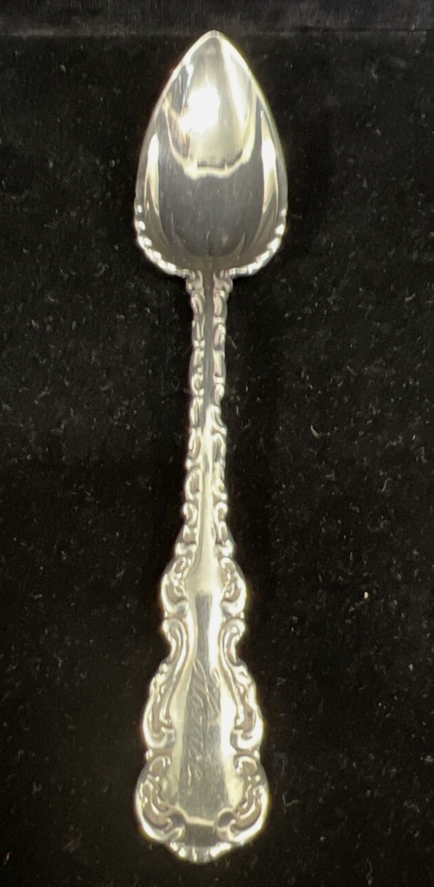 Louis XV Whiting Mfg. Pat. 1891 Sterling Grapefruit Spoon Mono Horace 5 1/4" 20g