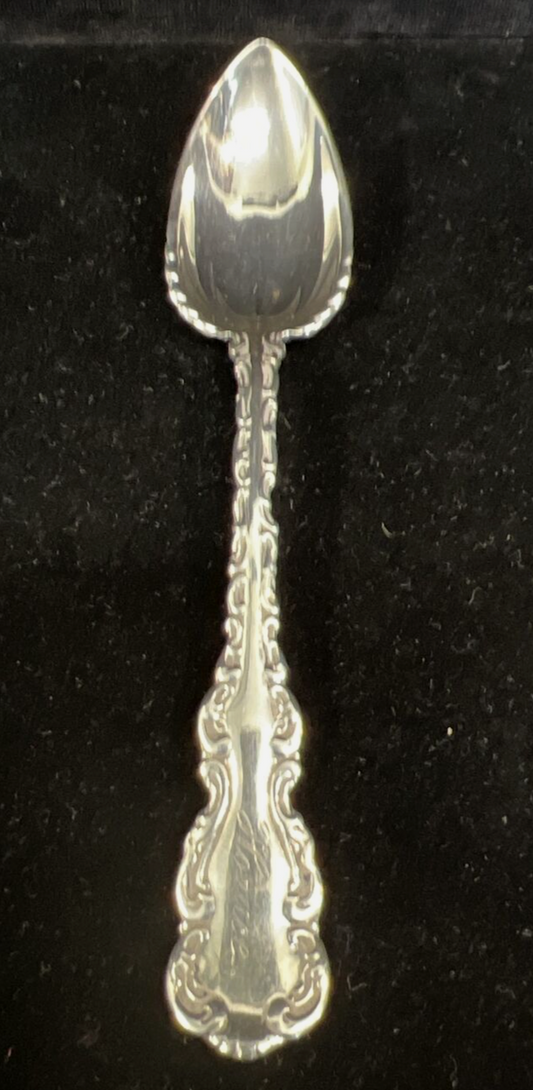 Louis XV Whiting Mfg. Pat. 1891 Sterling Grapefruit Spoon Mono Horace 5 1/4" 20g
