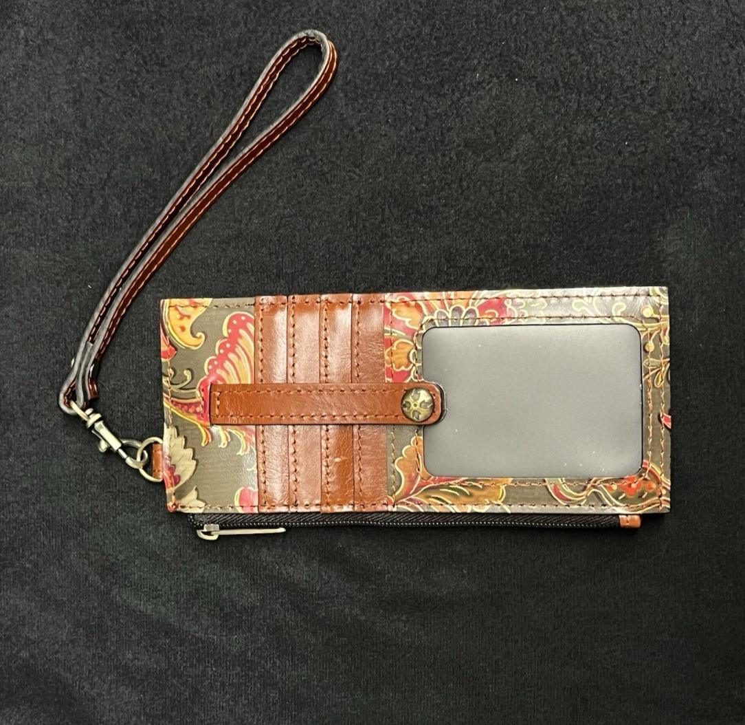 Patricia Nash Martano Belted Bucket Top Leather Bag w/ Strap & Card Wallet