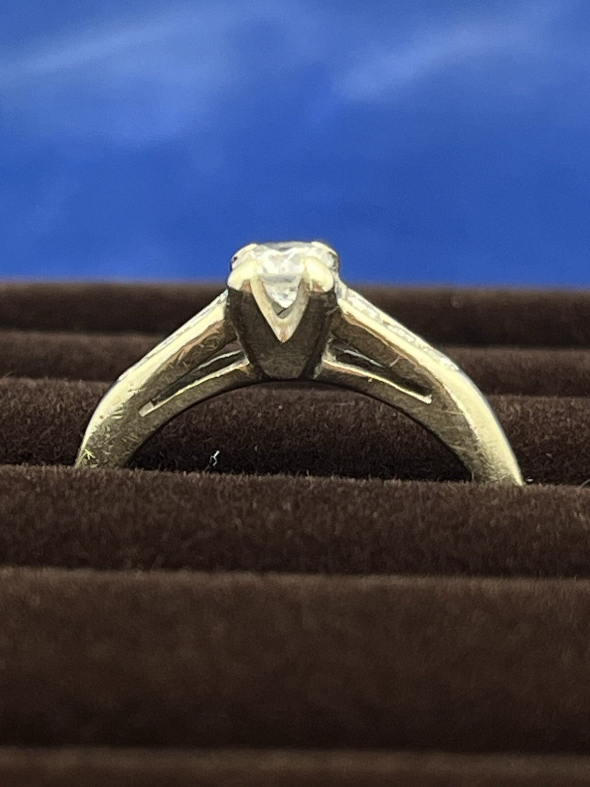 1.8g 14K White Gold Diamond Wedding Band Ring Size 5.5