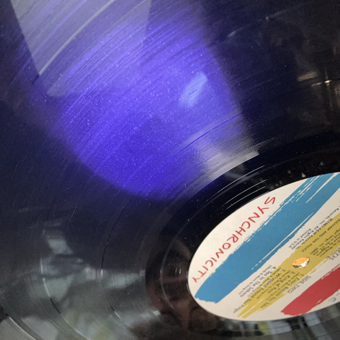The Police Synchronicity 1983-MASTERDISK RL A&M SP-3735 Purple Translucent BRY