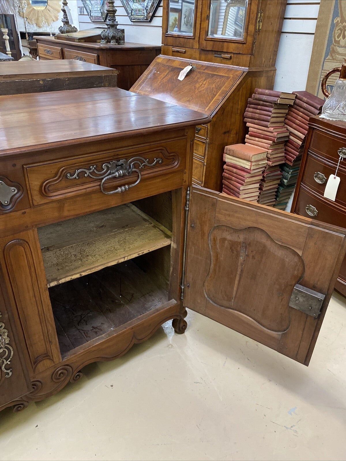 ANTIQUE FRENCH PROVINCIAL FRUITWOOD FARMHOUSE RUSTIC SIDEBOARD EARLY 1800's