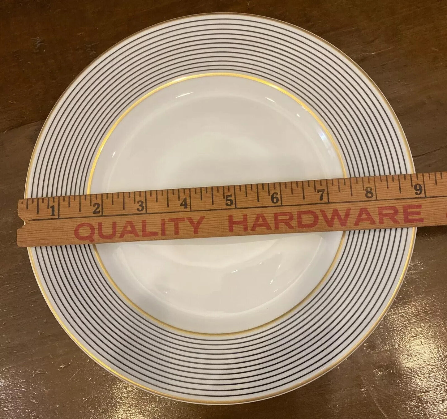 Raynaud Ceralene Crinoline Black 8 3/4" Luncheon Sized Plate Limoges France 1990