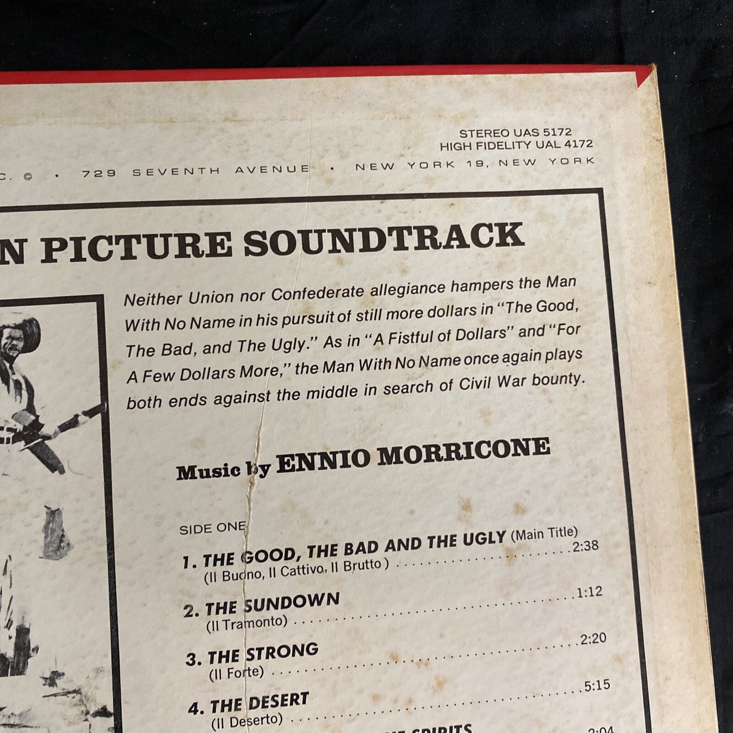 RARE MISPRINT!! Ennio Morricone The Good The Bad and The Ugly  UAS 5172