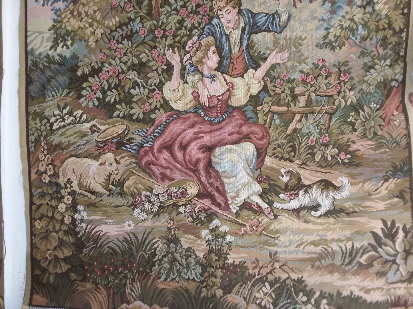 French Wall Hanging Tapestry Fête printanière  "Spring Festival"  56''x 43''