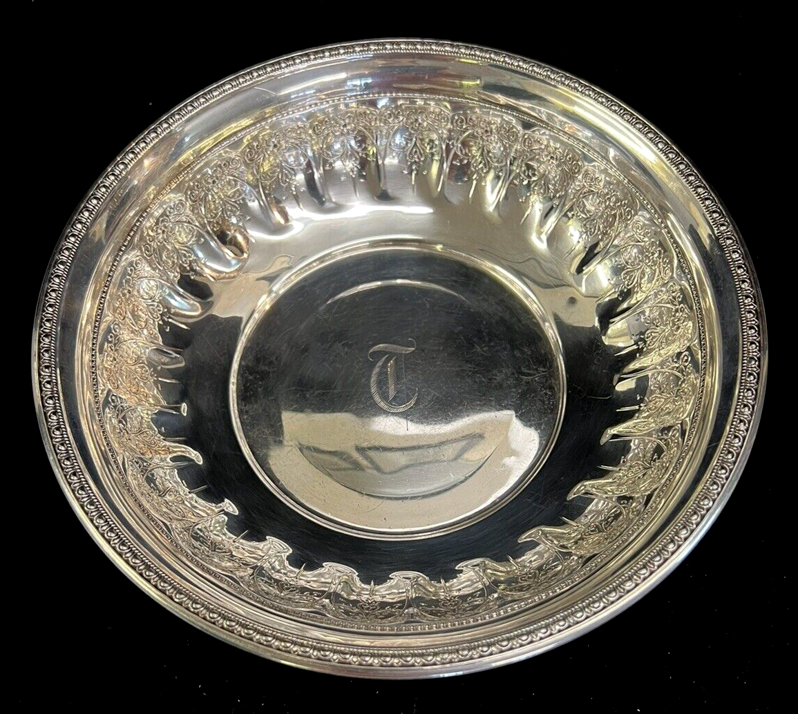 Antique  9" Sterling Bowl 307 Hallmark H Hasselbring Repousse Mono T 190g