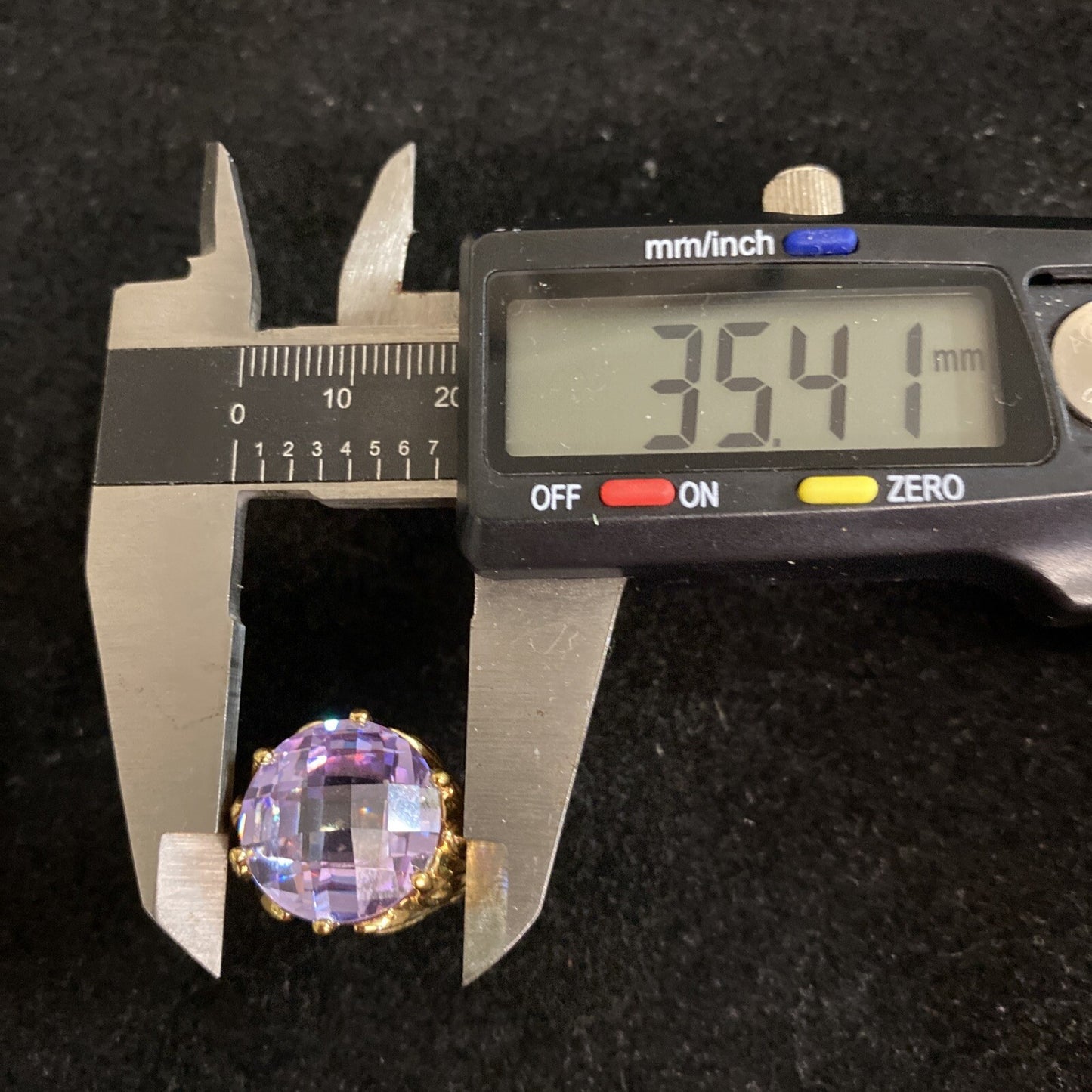 Sterling Silver 925 Gold Vermeil Purple Cushion Cut CZ Ring SZ 7