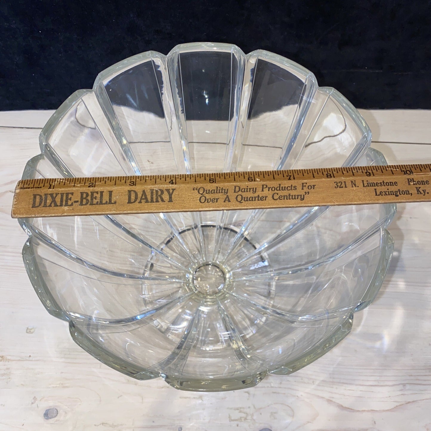 CJR Joseph Riedel Crystal Footed Large Ribbed Vase Bowl Centerpiece