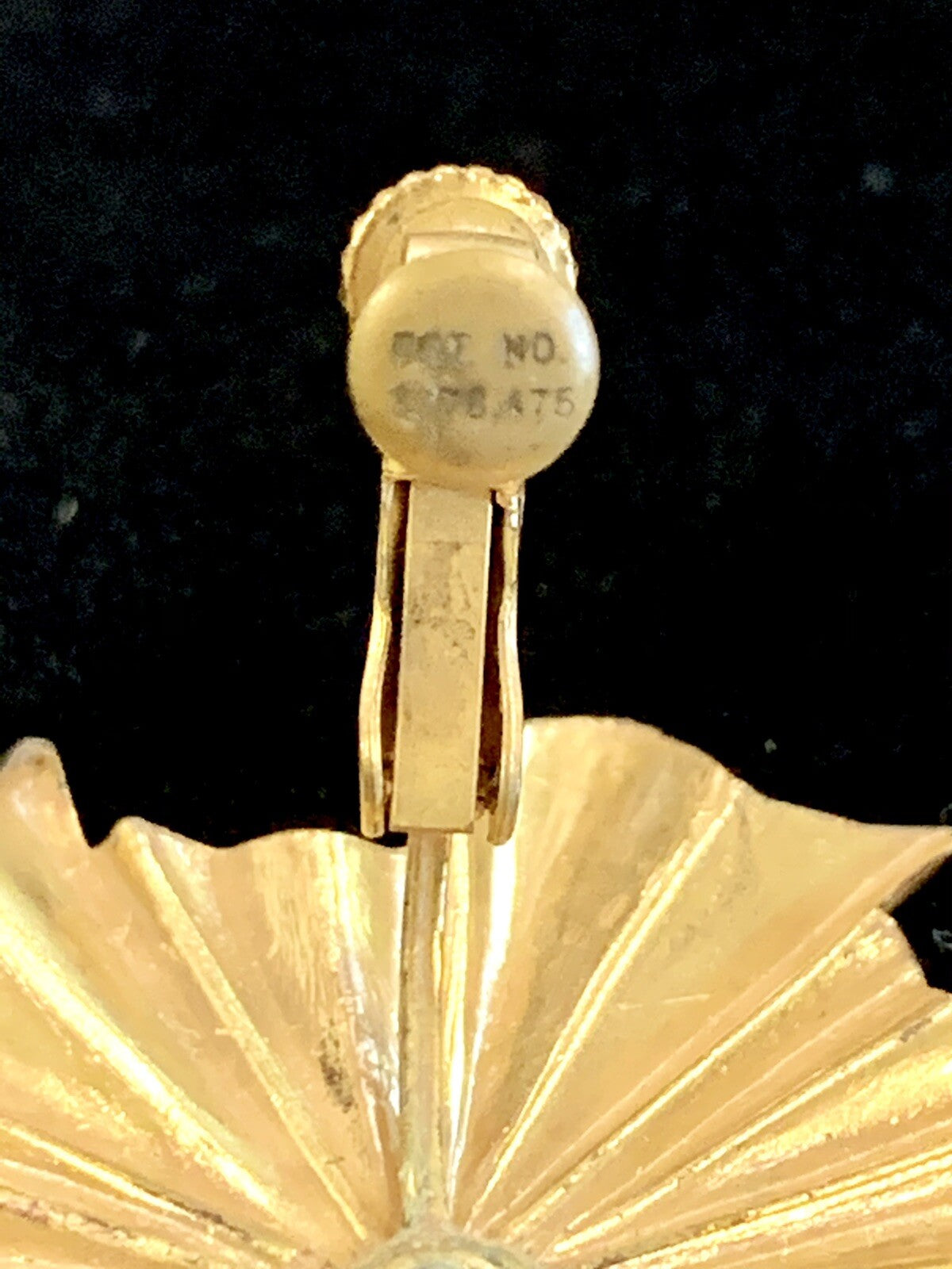 Miriam Haskell Signed Earrings Large 2" Gold Starburst Screw Back Clip MCM 60's