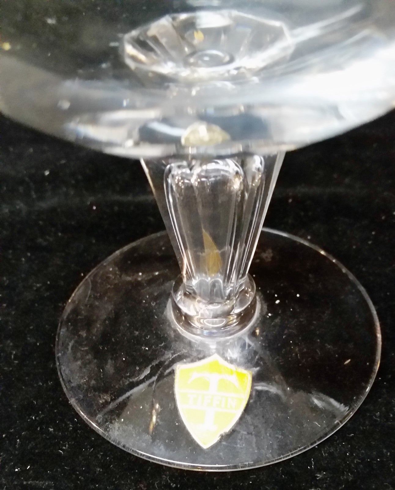 Tiffin Contemporary Pattern Stem 17581  Glass Champagne Original sticker 1954