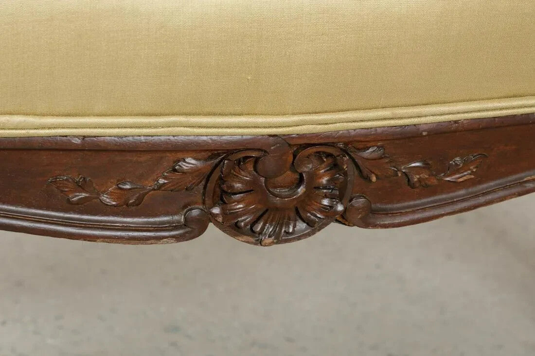Antique French  Louis XVI Carved Wood Window Bench