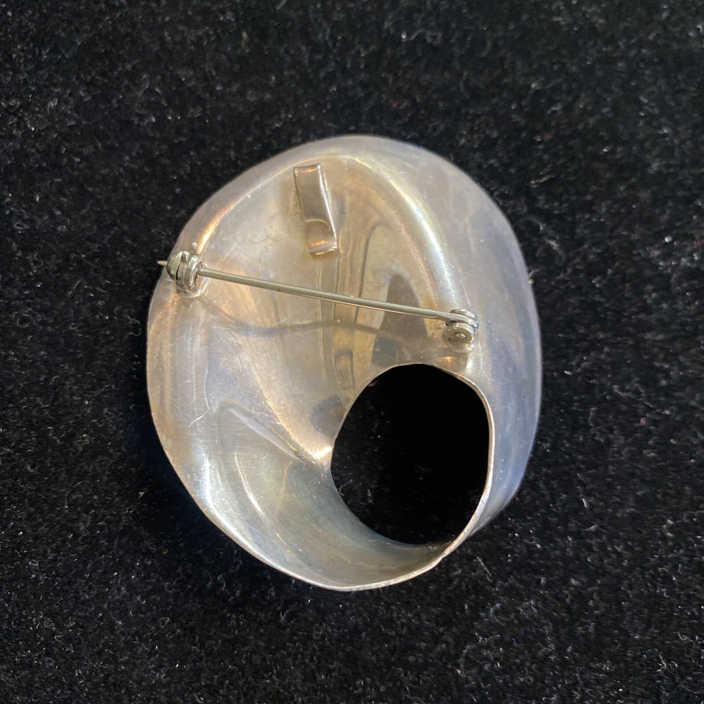 Midcentury Modern Sterling Silver 925 Brooch Pin Pendant 2 1/4" Mexico 15.7g