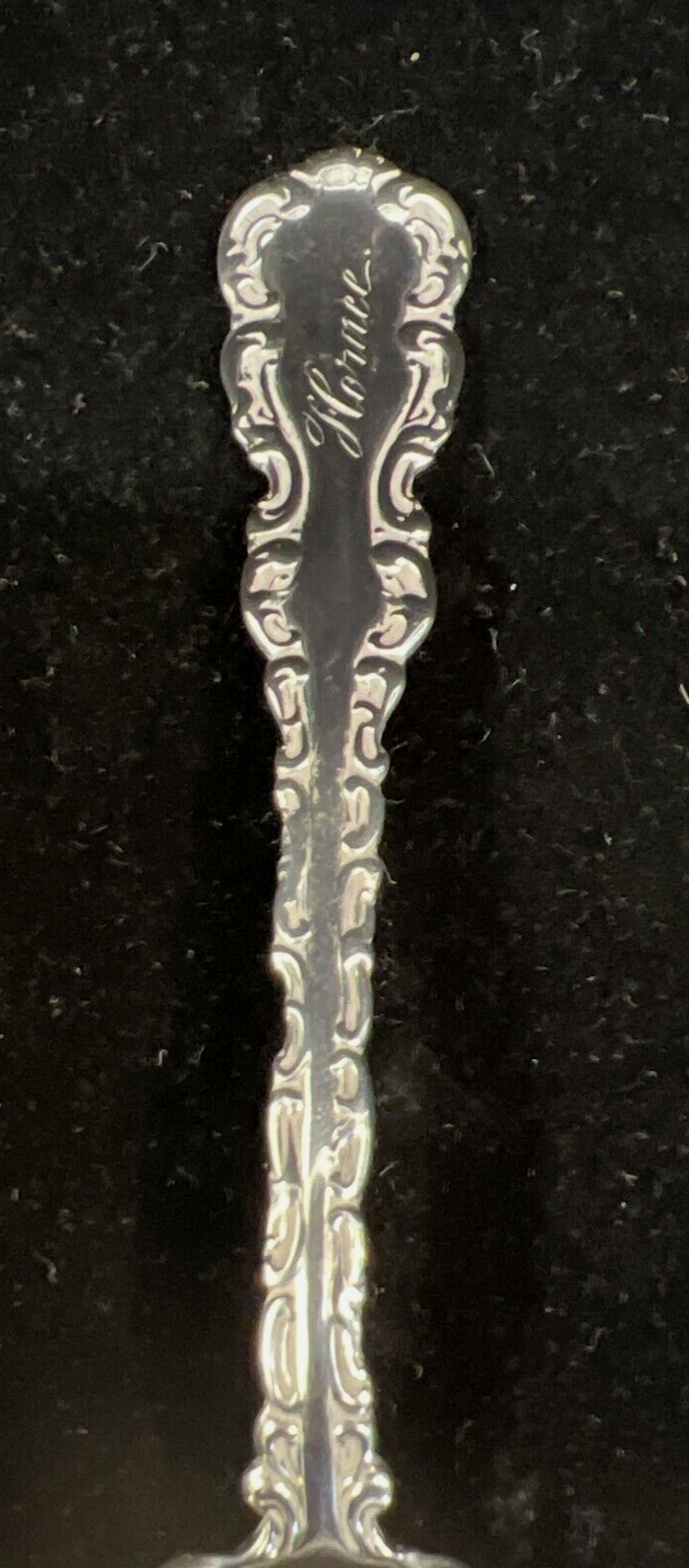Louis XV Whiting Mfg. Pat. 1891 Sterling Grapefruit Spoon Mono Horace 5 1/4" 20g