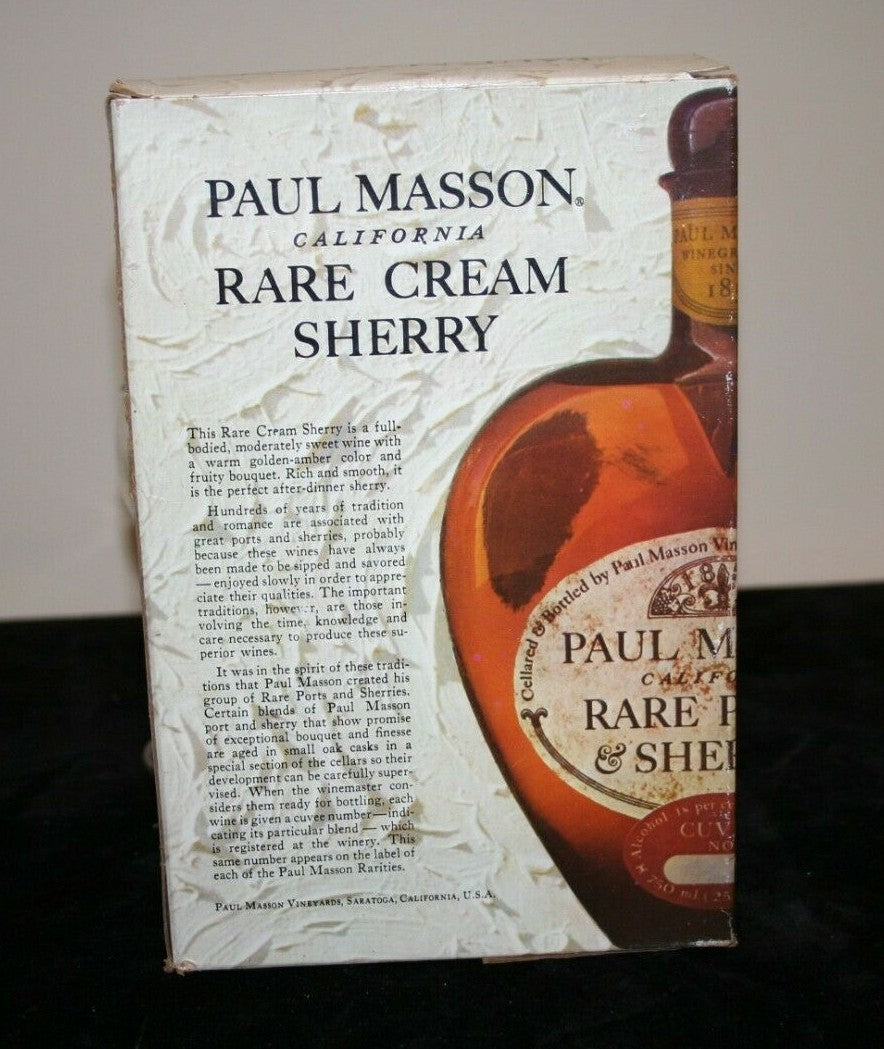 Set of 4 Original Box Paul Masson Rare Cream Sherry Glasses Engraved H 5" 2-3 oz