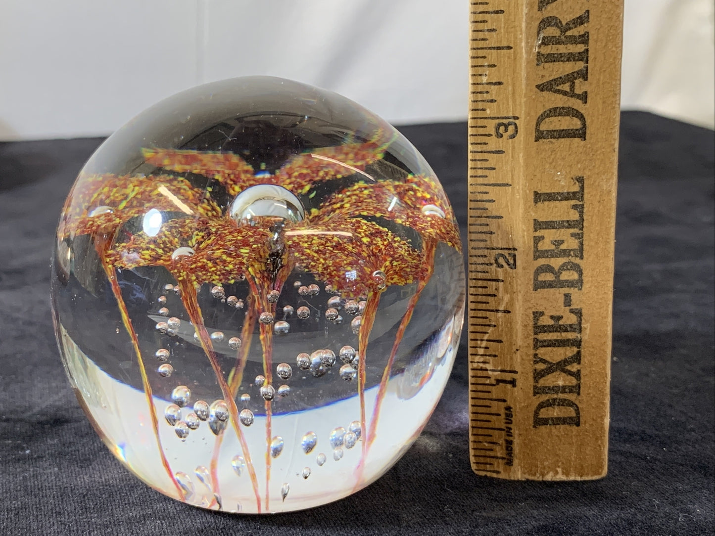 Vintage Millefiori Murano Style Pattern Paperweight Hand Blown Glass # 11